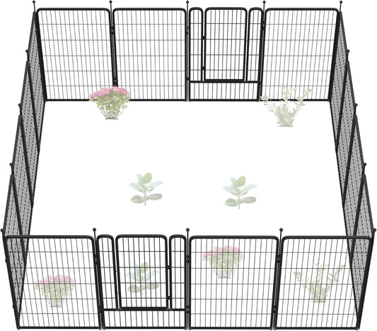 FXW Garden Fence Outdoor for The Yard – 45in(H) x 36.4ft(L) Heavy Duty Metal Animal Barrier for Dog