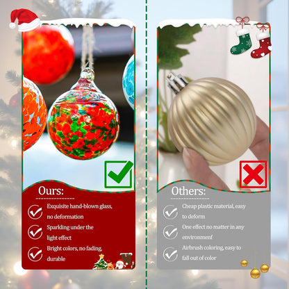 Hand Blown Glass Gazing Balls for Garden Hanging Friendship Balls Christmas Ball Ornaments for Xmas