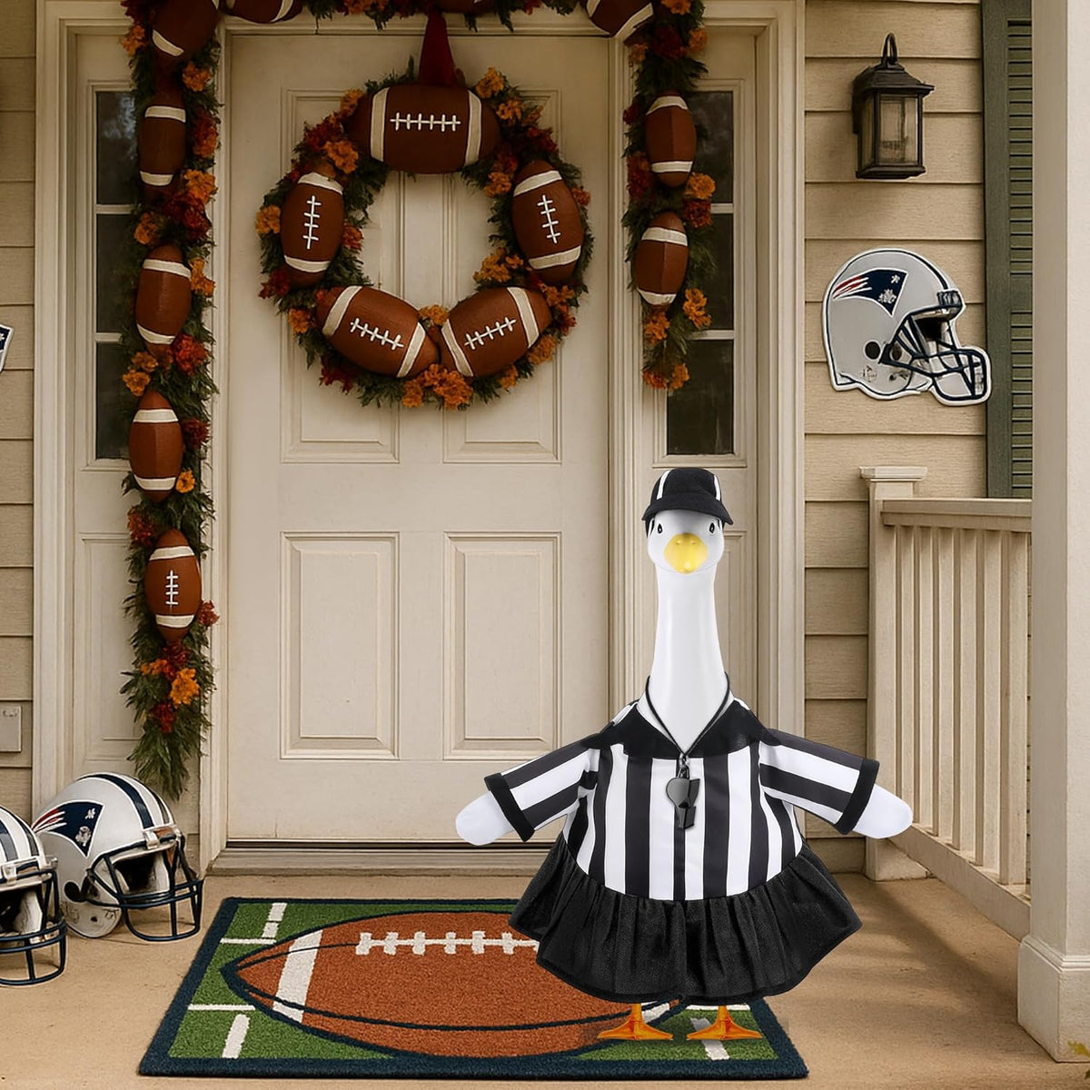 3 Pcs/Set Referee Porch Goose Outfits, Lawn Goose Statue Women Referees Costume, Garden Goose