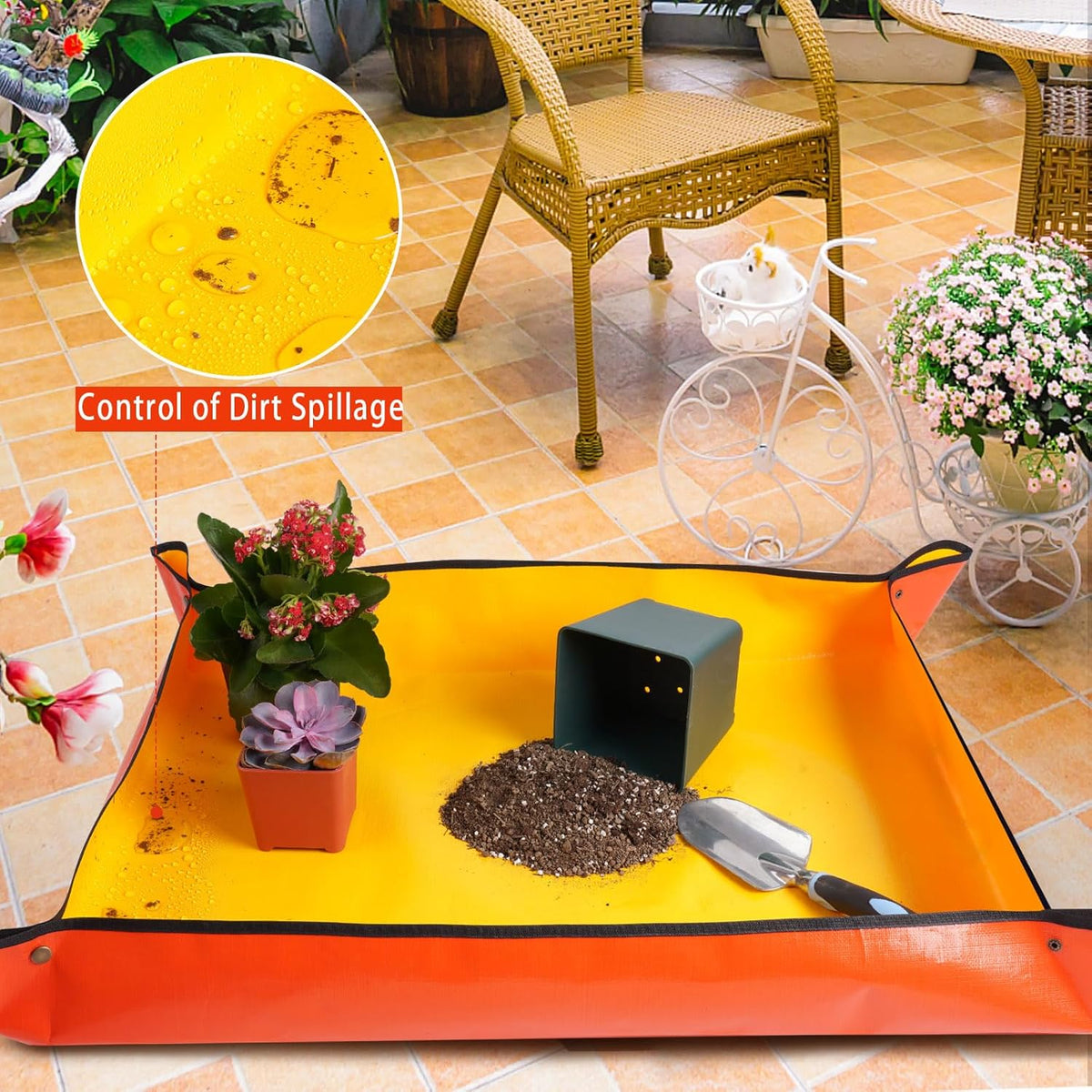 3 Pcs 39.5"X31.5" Large Repotting Mat for House Plants Transplanting and Soil Mix Control