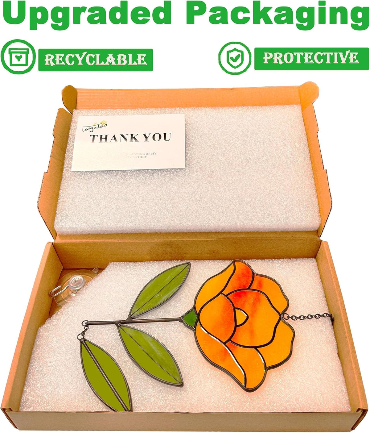 Flower Suncatchers, Stained Glass Window Hangings, Garden Suncatchers for Window and Wall Decor