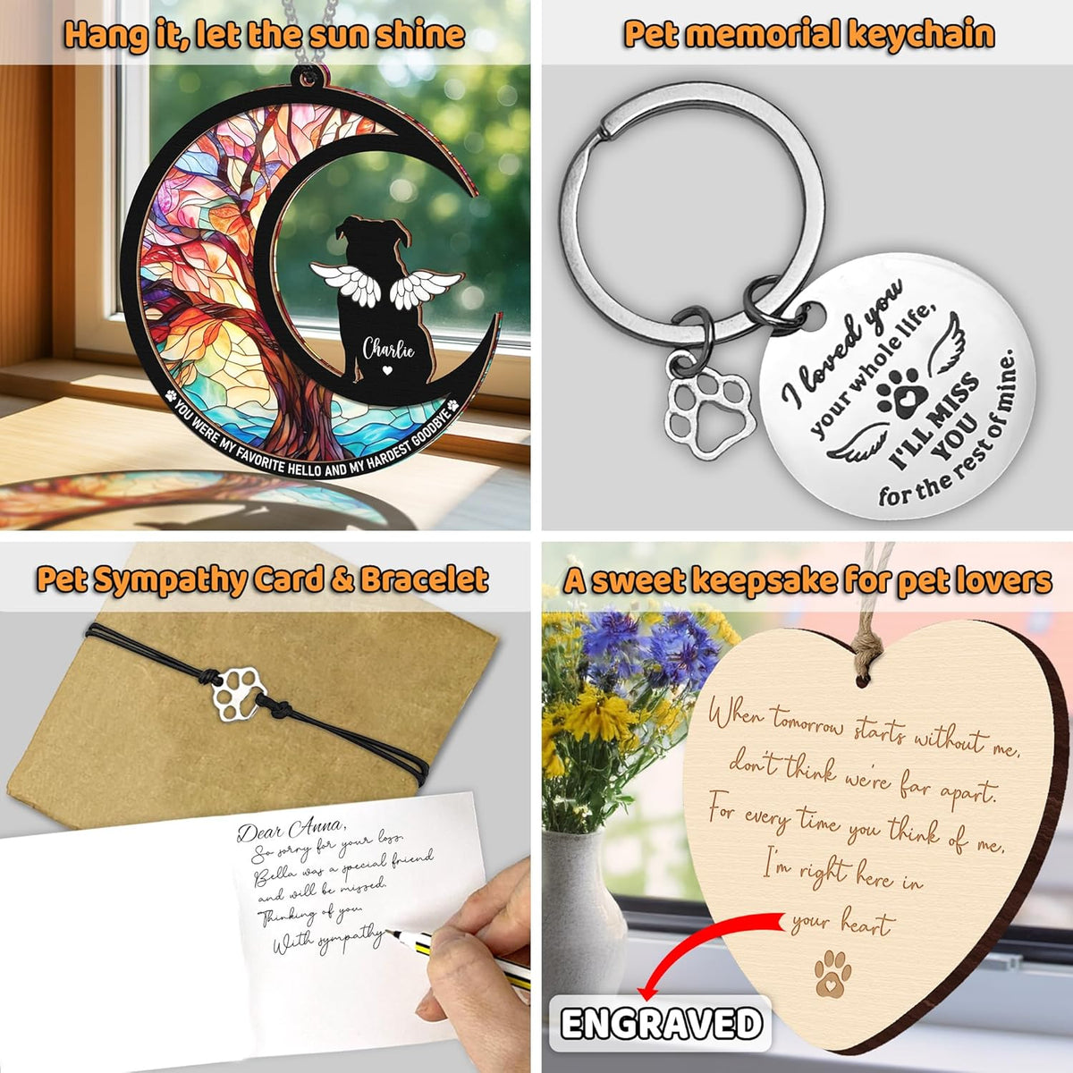 Personalized Dog Memorial Gifts, Pet Memorial Ornament, Sympathy Keychain for Dogs, Pet Remembrance