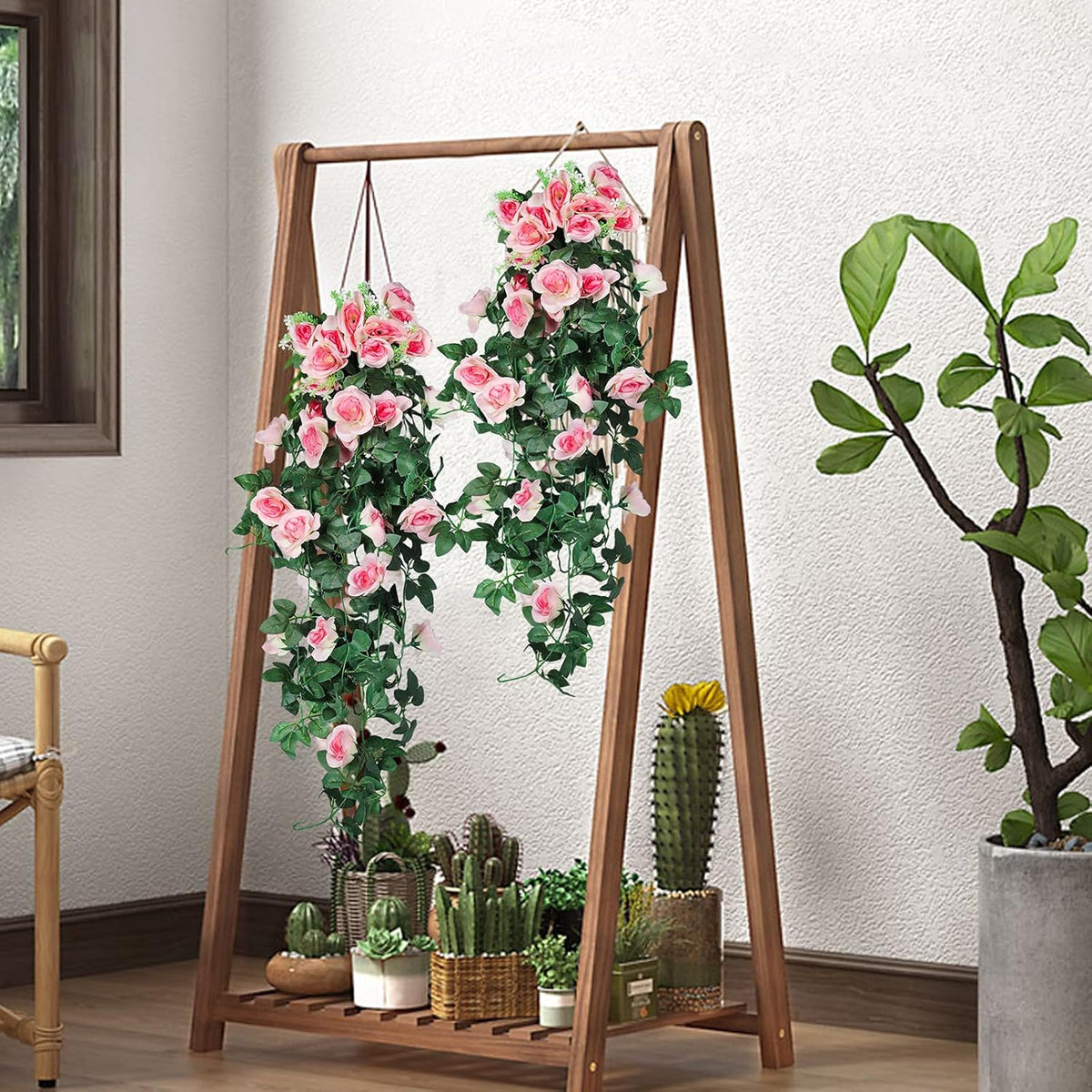 RECUTMS 2PCS Artificial Hanging Flower 3.3Ft Fake Garland for Home Room Garden Wedding Indoor