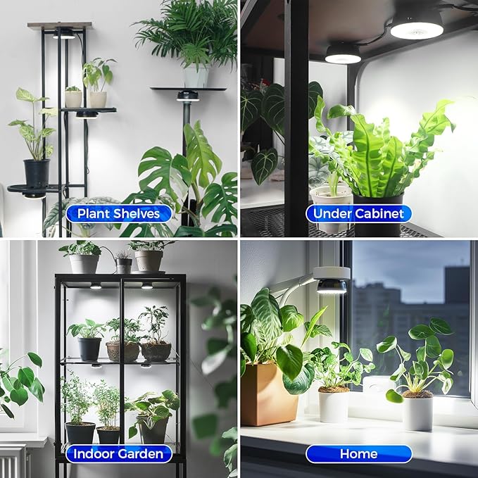 Barrina Orbgrow OG09 Puck LED Grow Light, 5000K 9W(135 Watt Equiv), Plant Lights for Indoor Plants