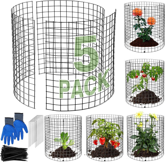 MWELLEWM 15Pcs Plant Protectors from Animals Metal Plant Cages for Outdoor Plants Plant Cage &