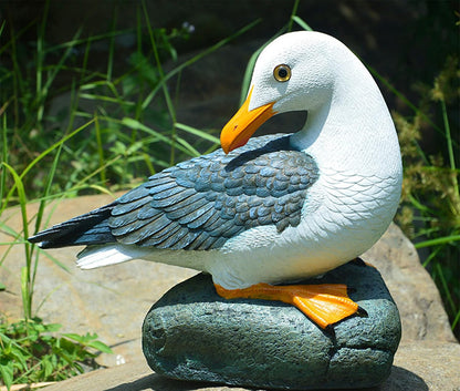 Real Seagull Outdoor Statue,Garden Bird Sculpture,Beach Statue Decor,Resin Animal Seabird