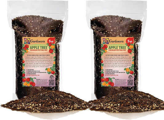 Gardenera Premium Apple Potting Soil Mix - Optimal Nutrient-Rich Blend for Thriving and Juicy