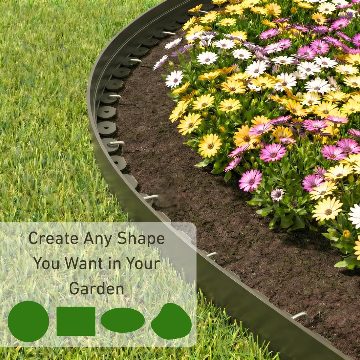 Bluepro Landscape Edging, 2 Inch 100 ft Garden Border Edging Upgraded with 150 Steel Stakes