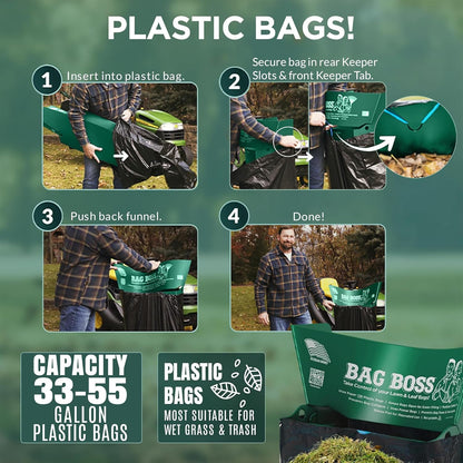 Lawn & Leaf Bag Holder Stand | Fits 33-55 Gallon Paper or Plastic Yard Waste Bags | Durable