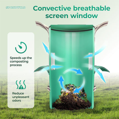 Reusable Garden Yard Waste Bag – 43 Gallon Breathable Thickened Reusable Lawn Bag, with 4 Handles