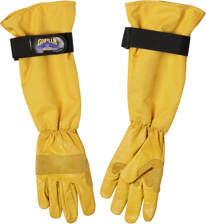 GORILLA EASY CONNECT Gardening Gloves Lightweight Tough Heavy Duty Long Sleeve Leather Pruning