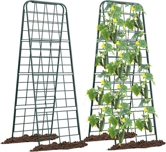 Heavy Duty 50"x17" Adjustable A-Frame Trellis for Climbing Plants – Rust-Proof Metal Garden Trellis