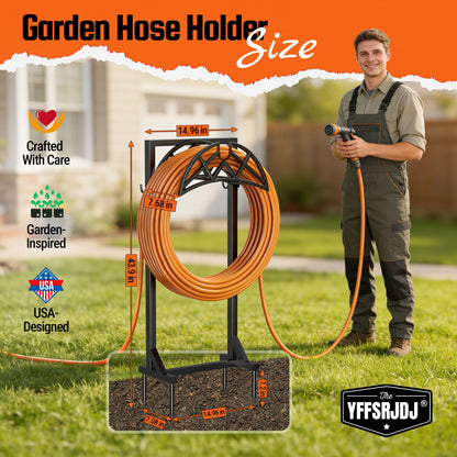 YFFSRJDJ Garden Hose Reel, Heavy Duty Water Hose Holder for Outside
