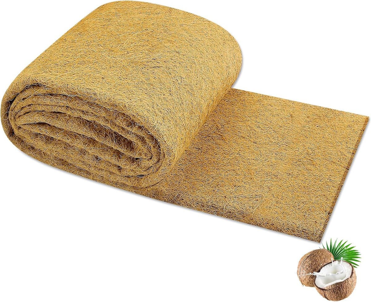 Coco Liner Roll 24x80 Inch, Natural Coconut Liners for Planter Flower Basket, Thick Coco Fiber Mat