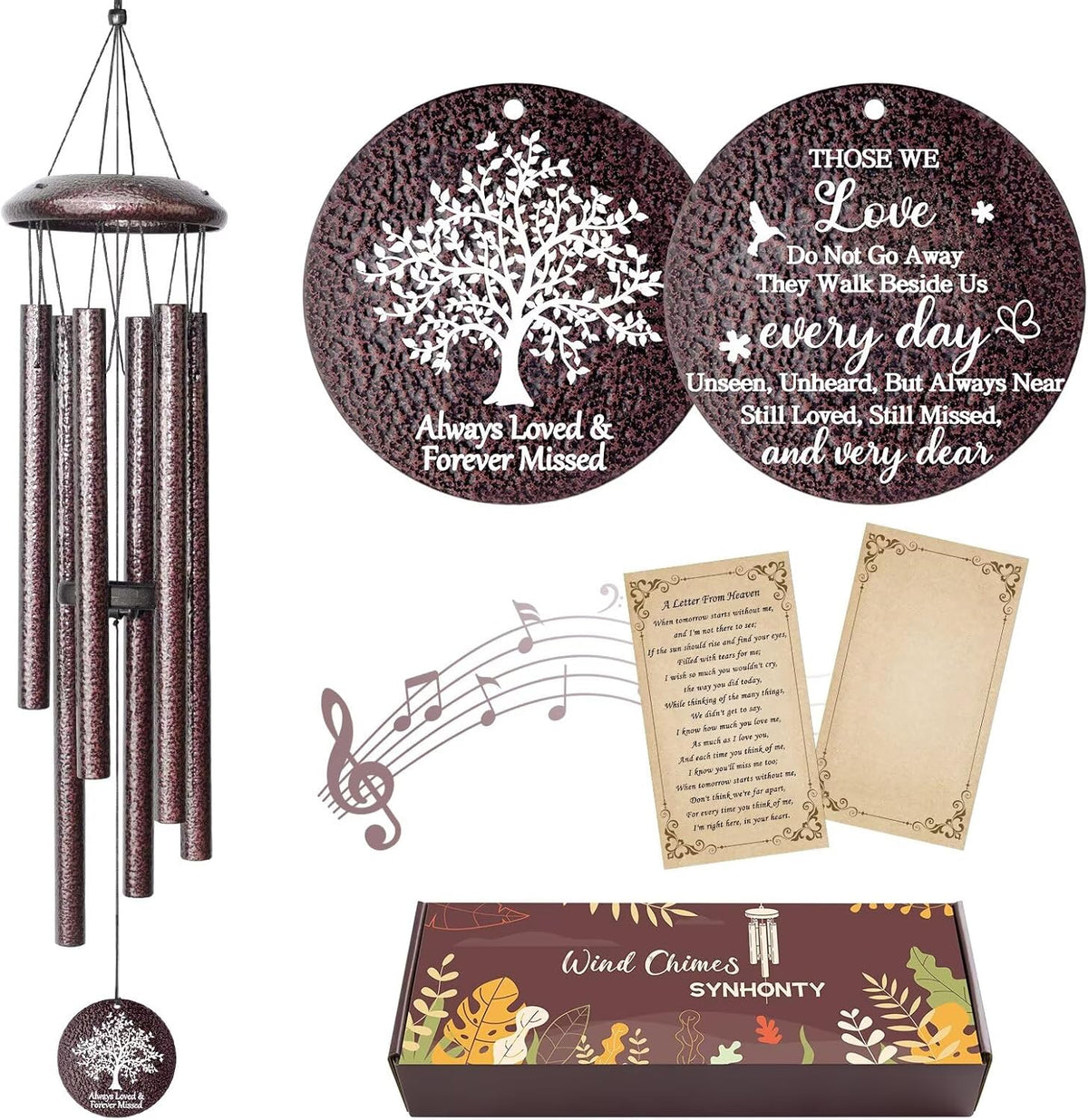 Memorial Gifts for Loss of Love one, 25''Memorial Wind Chimes of Sympathy Gifts for Loss of Love