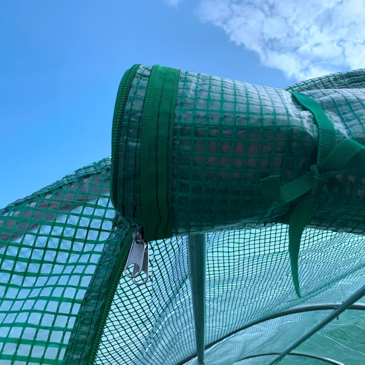 Outsunny 15' x 7' x 6.5' Walk-in Tunnel Hoop Greenhouse, Green House for Outside with PE Cover