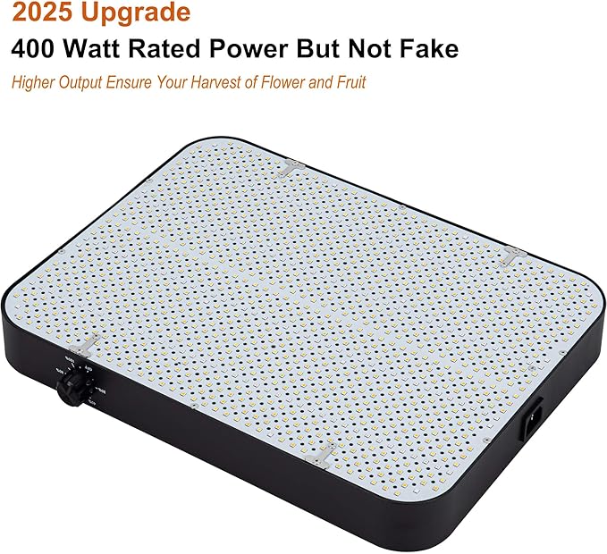 FECiDA 2025 Upgrade Professional LED Grow Light 400 Watts Actual Power, 3x3 2x4 ft Grow Gent Light