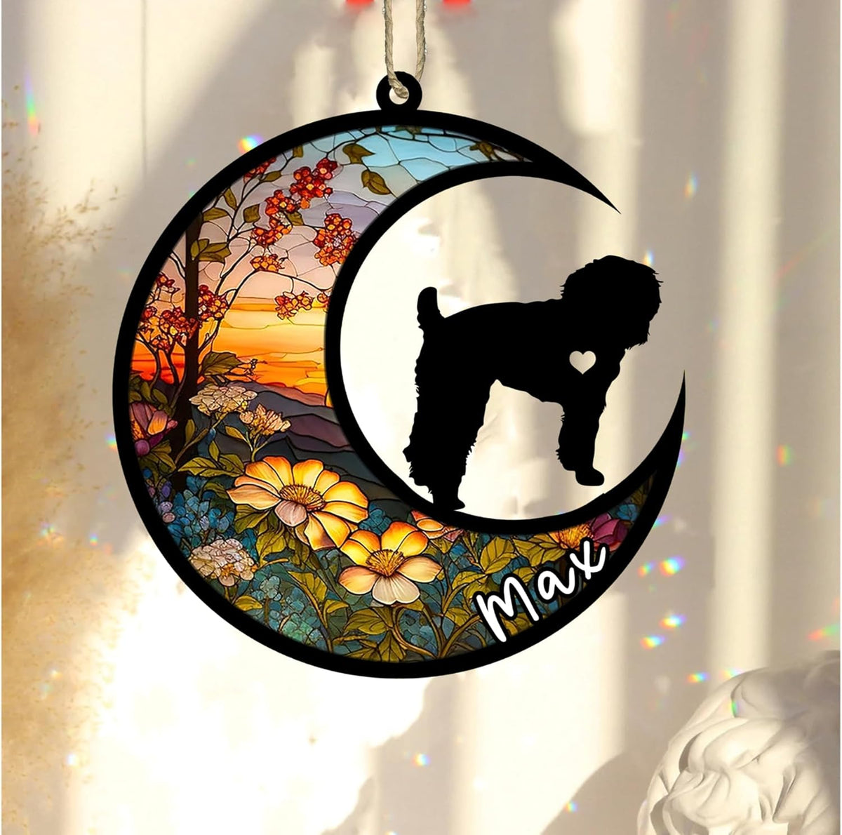 Personalized Dog Memorial, Custom Name Schnoodle Dog Christmas Ornament with Name, Custom Breeds