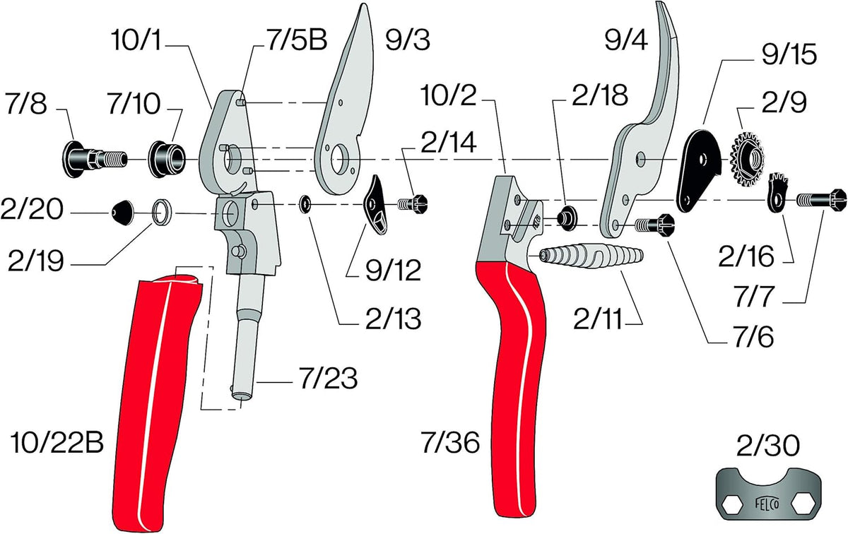 Felco F10 Pruning Shears – 8.3" Swiss-Made Left-Handed Garden Clippers with 25mm Cutting Capacity |