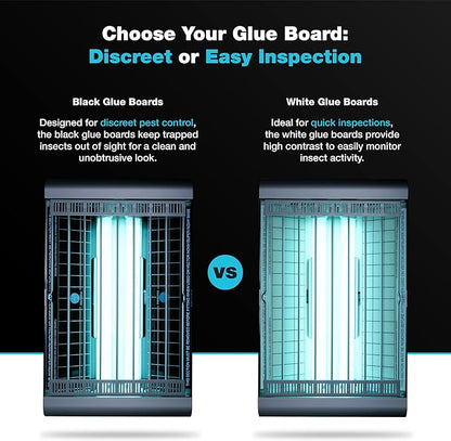 Catchmaster Vector Trap Replacement, UV Light Fly Traps for Home, Unscented Sticky Gnat Glue Boards