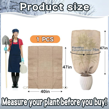 ANPHSIN urlap Plant Covers Freeze Protection for Patio Winterizing - 40"×47" Large Winter Frost