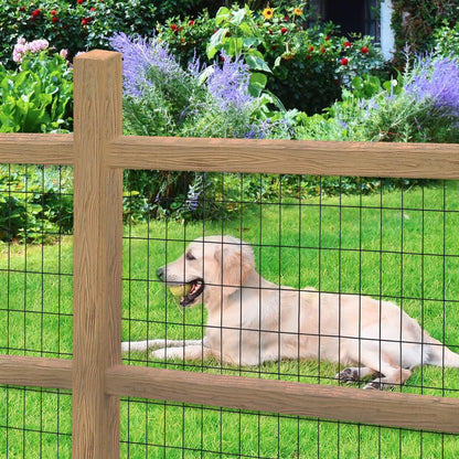 Black PVC Coated Welded Wire Fence 36 Inch x 50 Foot, 2 Inch x 4 Inch 14GA, Garden Border Fencing