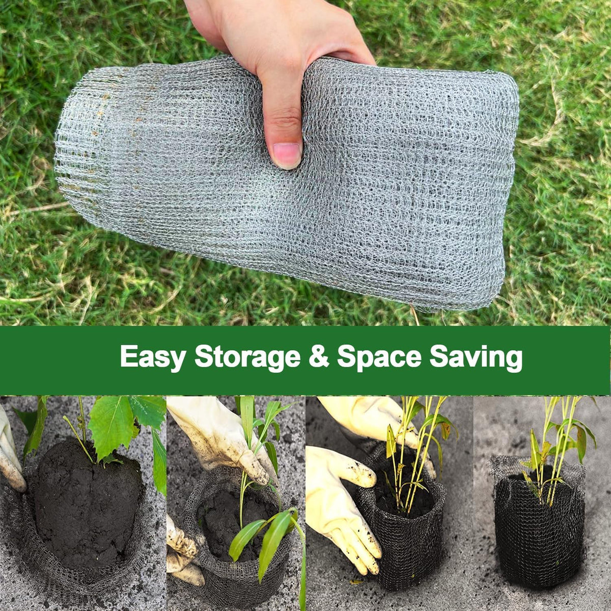 6 Pcs Plant Root Guard G-opher Basket 15 Gallon, Stainless Steel Metal Fruit Protection Bags