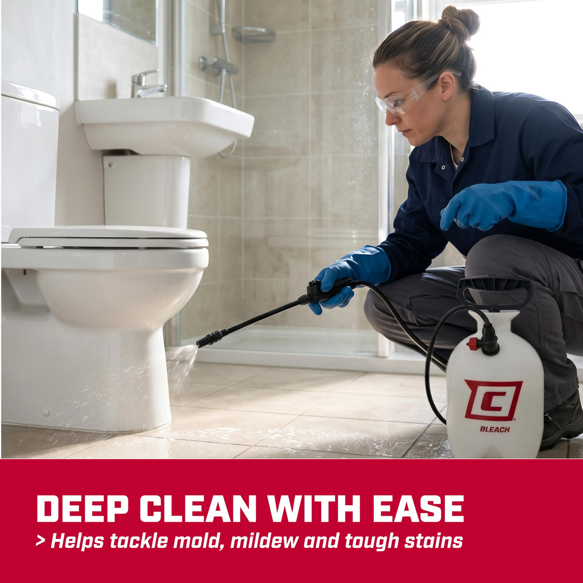 Chapin 1-Gallon Bleach Pump Sprayer, Resistant Seals for Cleaning