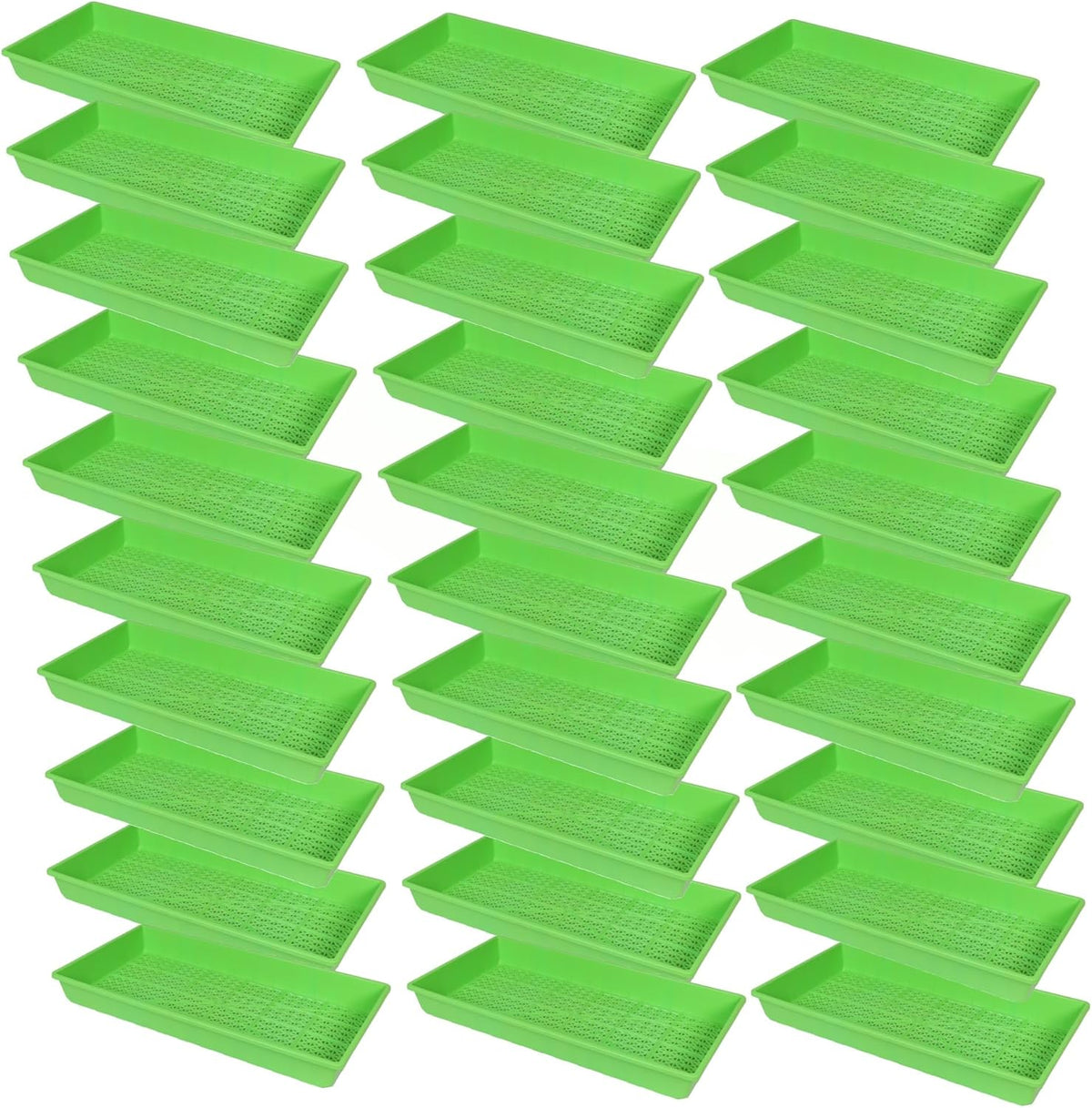 SUNPACK 10" x 20" Heavy Duty Mesh Plastic Seed Starting Tray, Green, 2.3" (Pack of 30) - Ensures