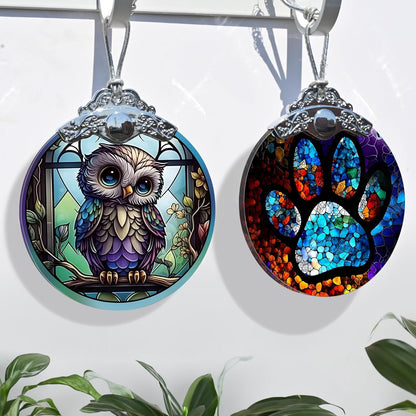 Stained Glass Christmas Ornaments, Jocidea Pet Ornaments for Christmas Tree, Christmas Tree Decor