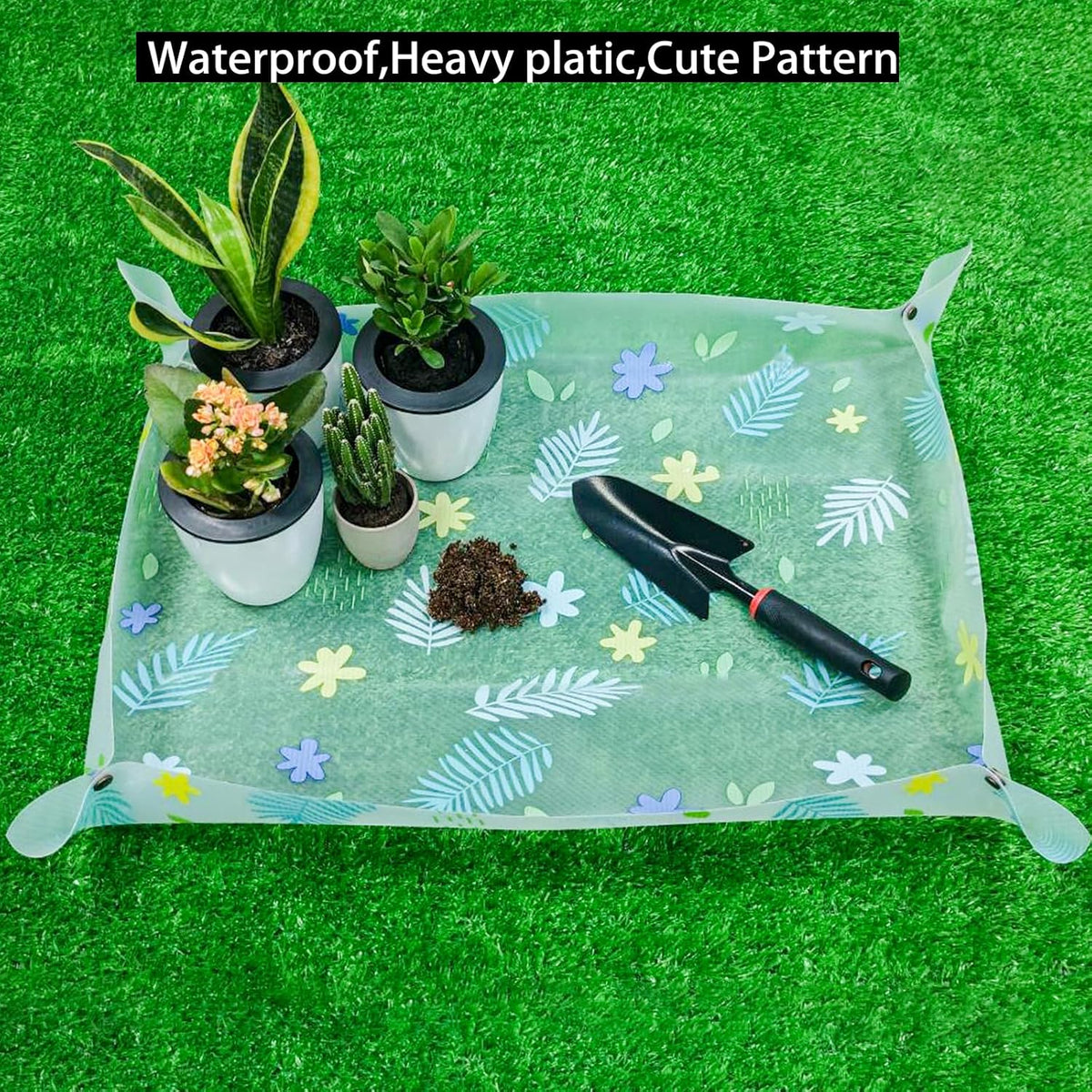 Herda 32.4" Repotting/Potting Soil Mat for Indoor Plants,Thicker Potting Tray for House Plants