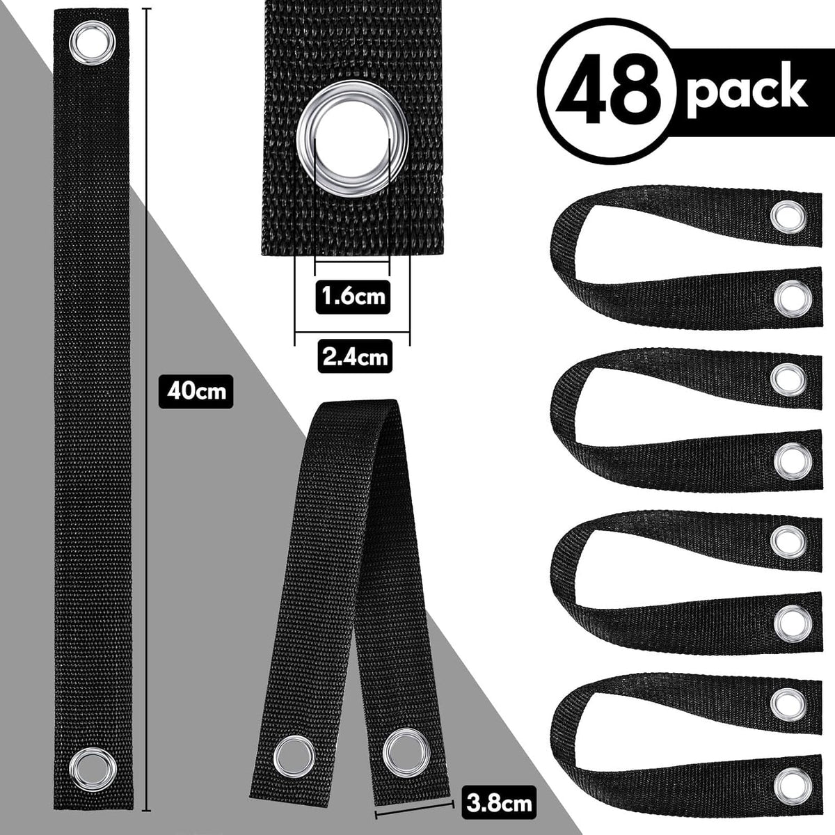 48 Pcs 15.74 Inches Tree Straps for Staking with Grommet Heavy Duty Young Tree and Plant Supports