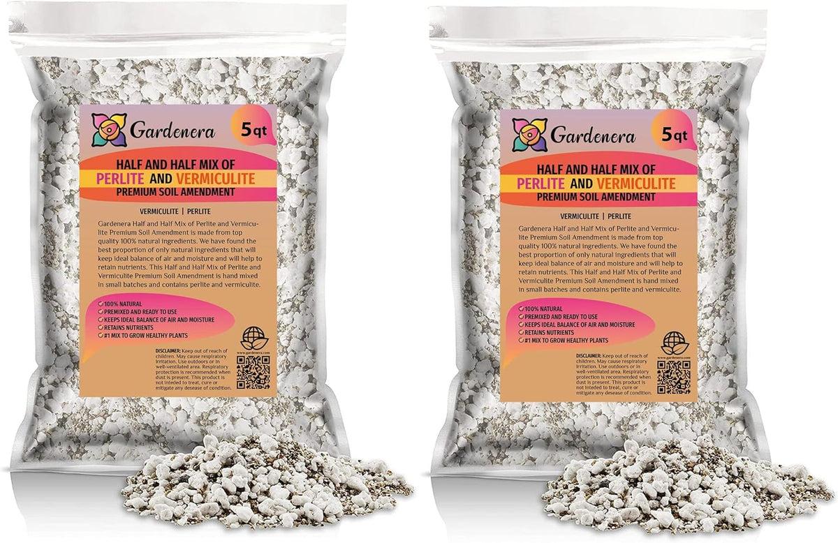 Gardenera Perlite and Vermiculite Mix for Cactus, Succulent, and Bonsai Trees - 10 Quart - Promote