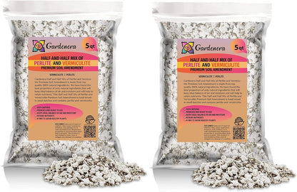 Gardenera Perlite and Vermiculite Mix for Cactus, Succulent, and Bonsai Trees - 10 Quart - Promote