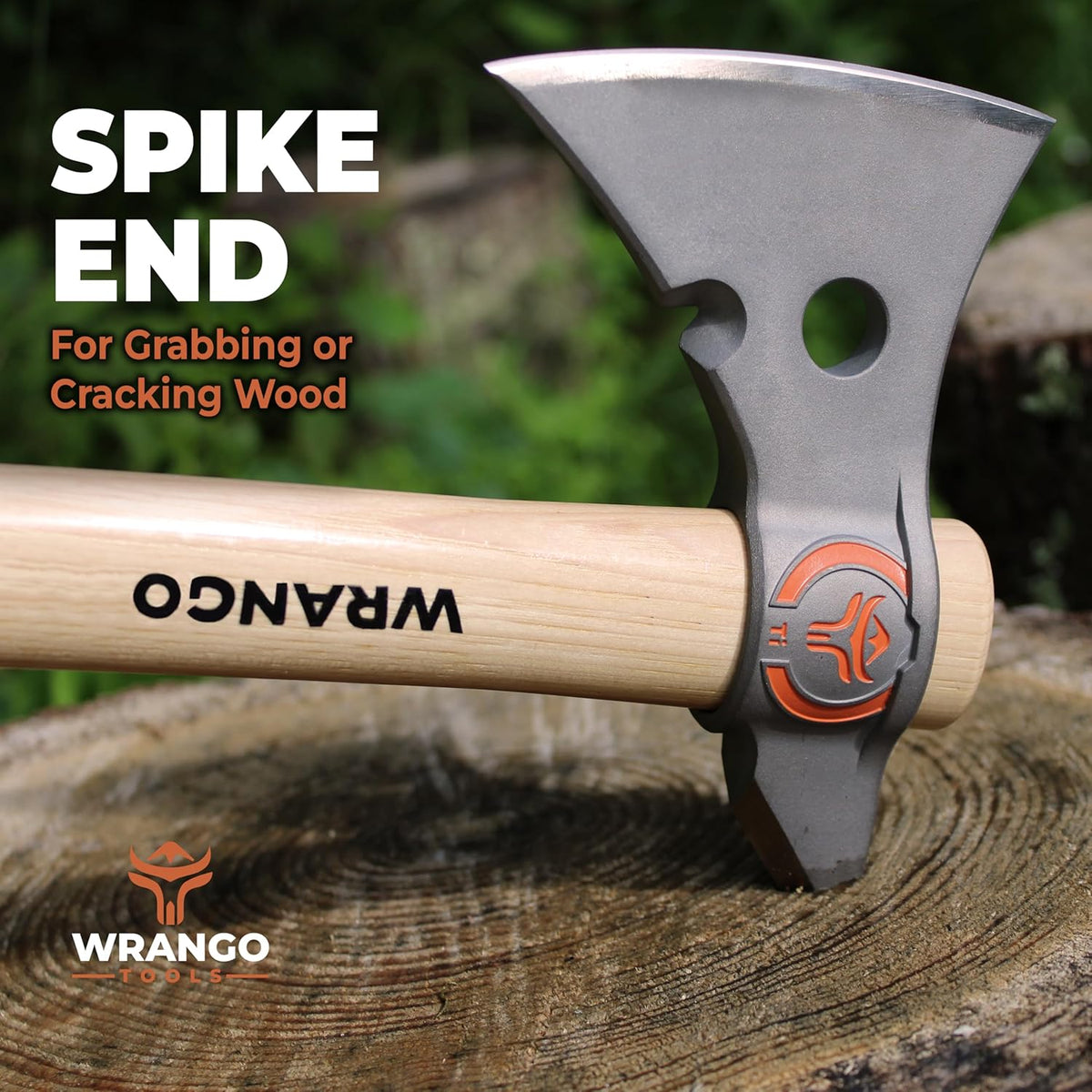 Titanium Camp Axe - 18" & 11.5" Wood Hickory Handles - Tomahawk Axe Spike End - 2-Piece Slip-Fit