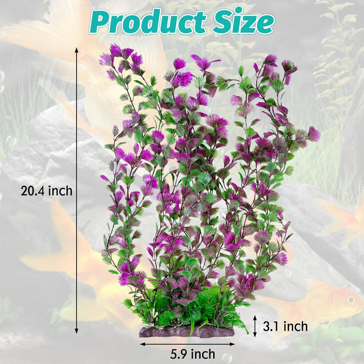 Hamiledyi Aquarium Plastic Plants Aquarium Decor Artificial Fish Tank Plants,Tall Fish Tank