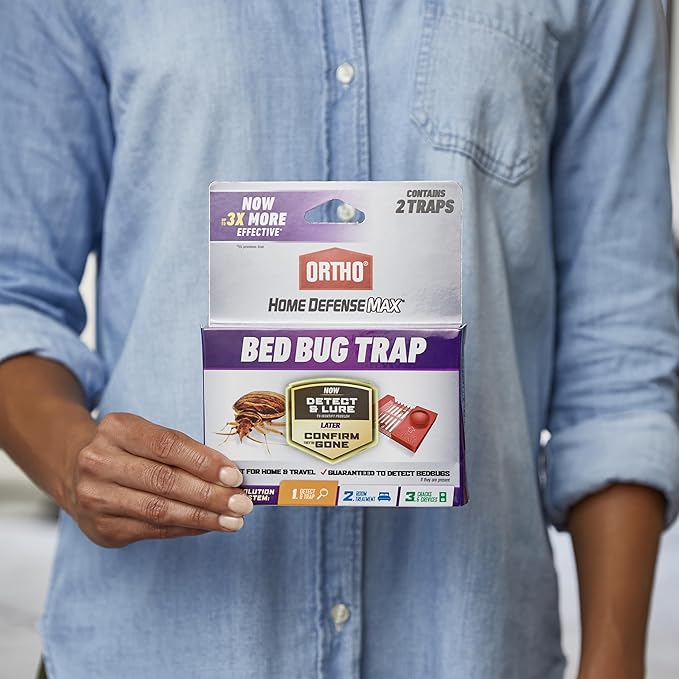Ortho Home Defense Max Bed Bug Trap, Detect Bed Bugs in Homes and While Traveling, 2 Traps in Each