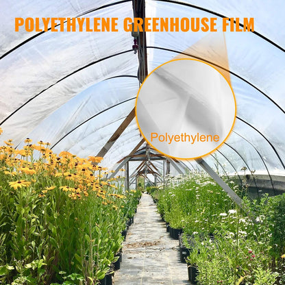 VEVOR Greenhouse Plastic Sheeting 15 x 40 ft, 6 Mil Thickness UV Resistant Clear Polyethylene Film