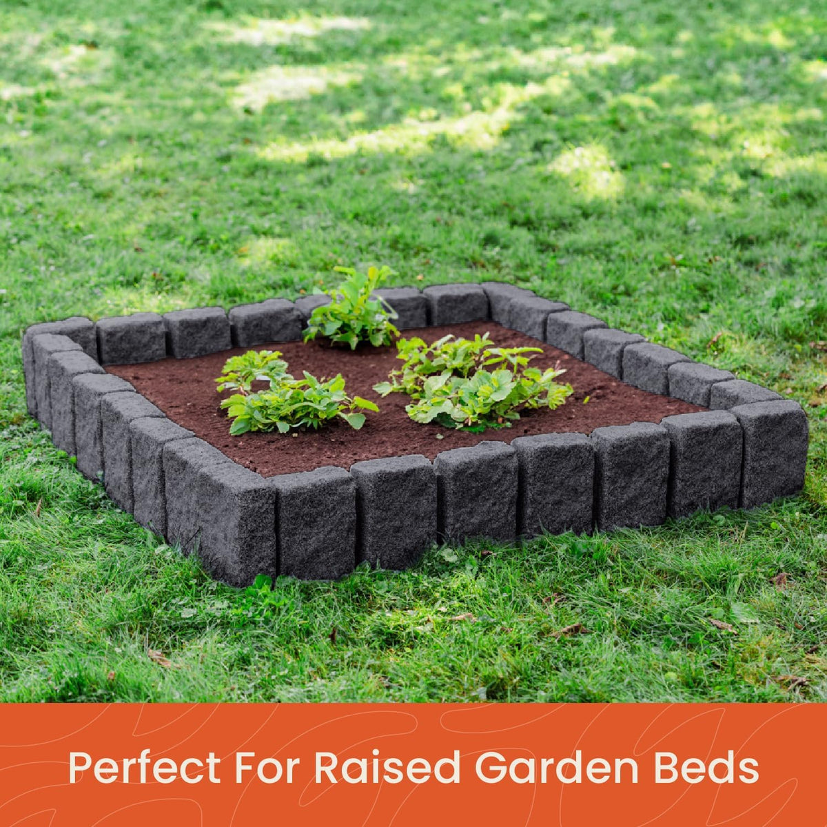 Beuta Landscape Edging | Garden Edging Border | Faux Stone Block XL for Lawn Edging, Flower Beds &