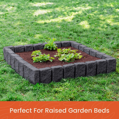Beuta Landscape Edging | Garden Edging Border | Faux Stone Block XL for Lawn Edging, Flower Beds &