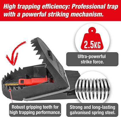 SWISSINNO Rat Trap PRO SuperCat - Reusable, Reliable and Effective - Powerful snap Trap for Rat
