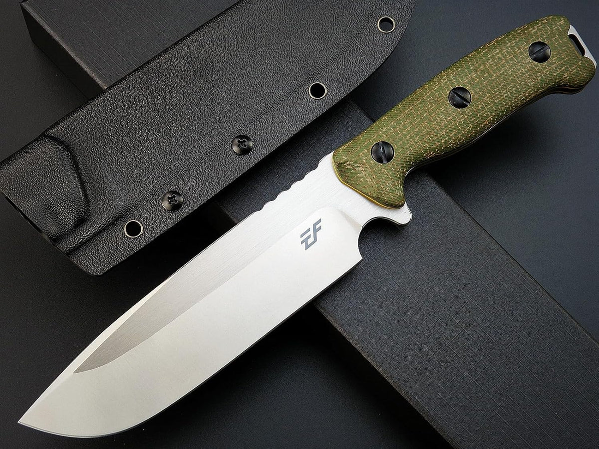 Eafengrow EF143 Fixed Blade Knife AUS-10 Steel Blade Micarta Handle Full Tang EDC Tool Straight