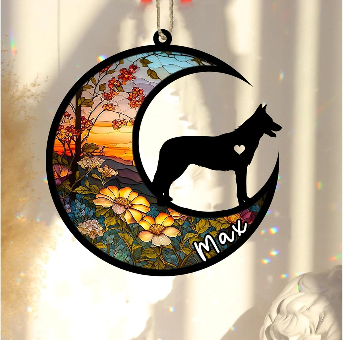 Personalized Dog Memorial, Custom Name Czechoslovakian Wolfdog Dog Christmas Ornament with Name