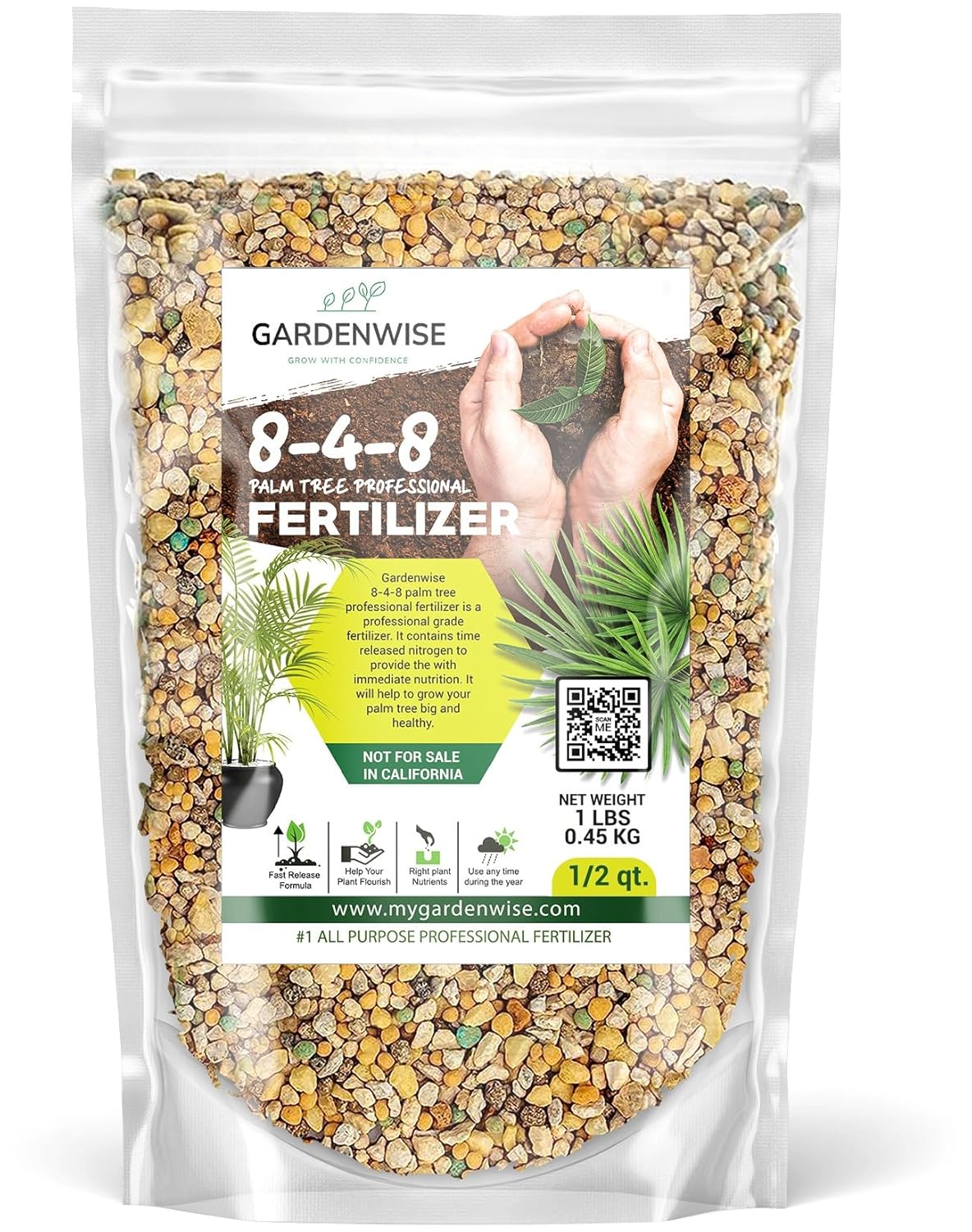 8-4-8 Professional Palm Tree Fertilizer Plant Food; for Indoor Potted Plants and Outdoor Landscape