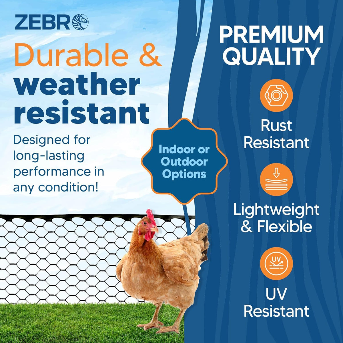 Plastic Hex Chicken Wire Mesh Garden Fence Roll (4' x 50' - Black) - Versatile Poultry Netting and