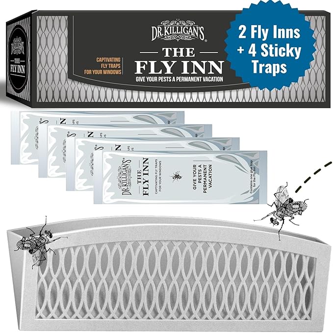 Dr. Killigan's The Fly Inn | Sticky Window Traps | Indoor Insect Trap | Catches and Hides Bugs |