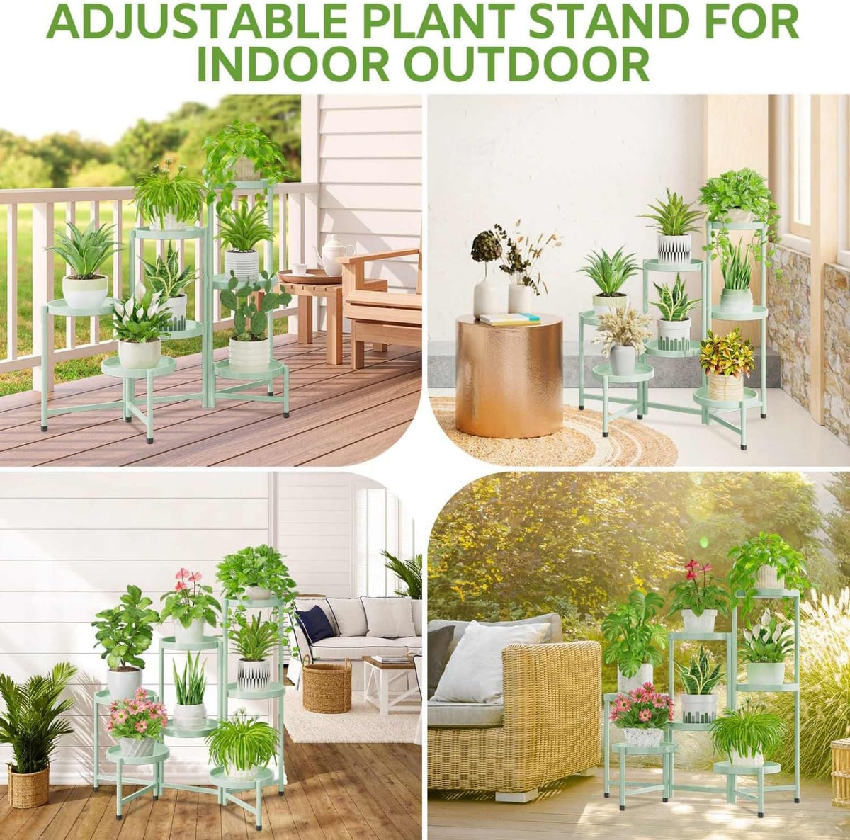iDavosic.ly 7 Tier Large Plant Stand Indoor, 10 Inch Wide Tall Corner Metal Plant Stands Outdoor