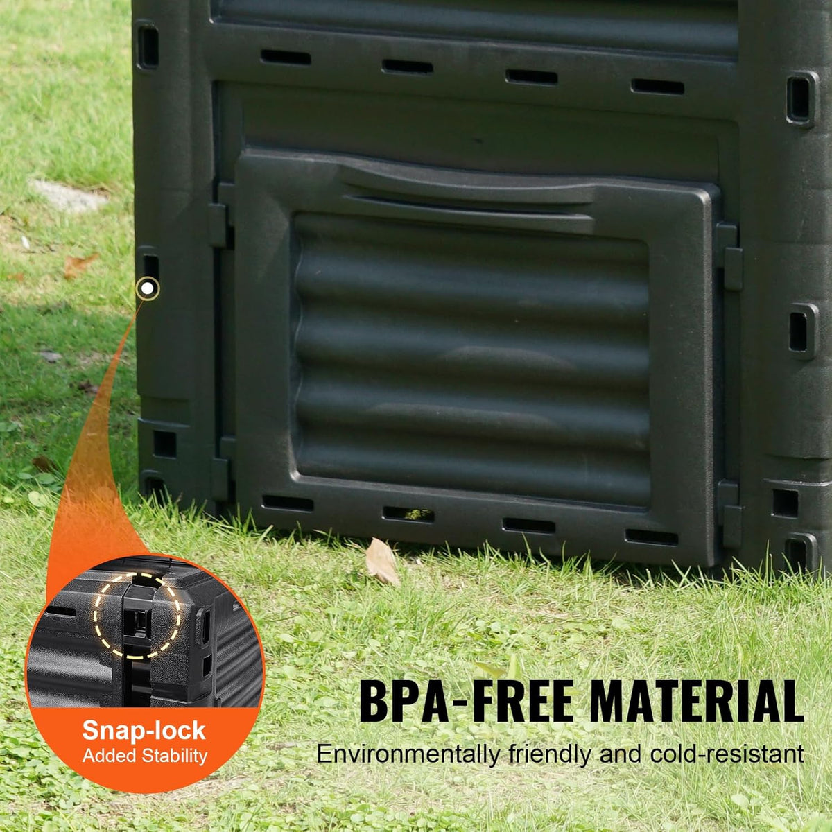 VEVOR Garden Compost Bin 80 Gallon, BPA Free Composter, Large Capacity Outdoor Composting Bin with