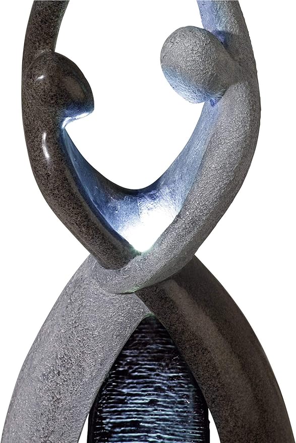 Dancing Couple 57" High Large Modern Indoor Outdoor Decor Faux Stone Floor Fountain with Light LED