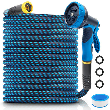 Garden Hose 50ft, Non-Expanding Water Hose Ultra Lightweight, Kink-Free Flexible Hose with